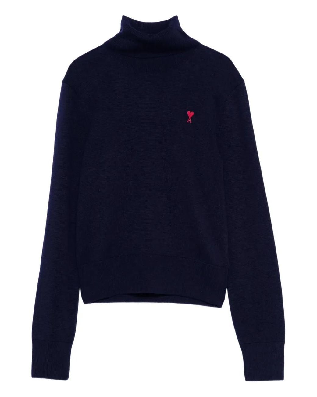 AMI Black Ami De Coeur Turtleneck Sweater