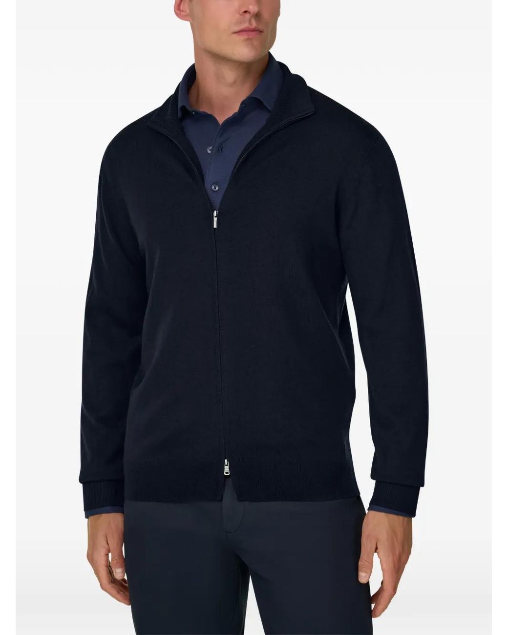 Boggi Blue Full-Zip Jumper for men