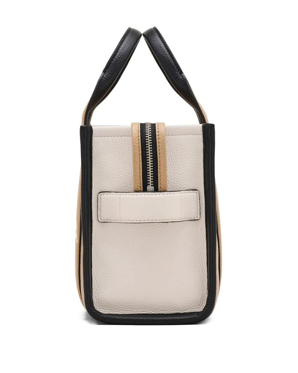 Marc Jacobs Metallic Leather Color Block Tote Handbag With Adjustable Strap