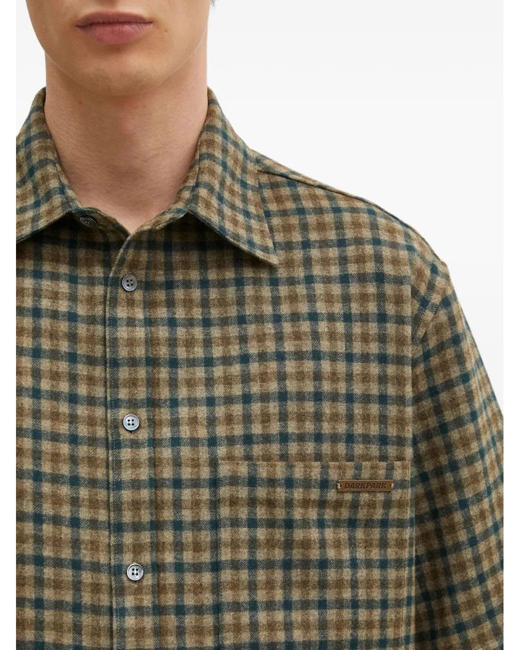 DARKPARK Green Checked Short-Sleeve Shirt for men