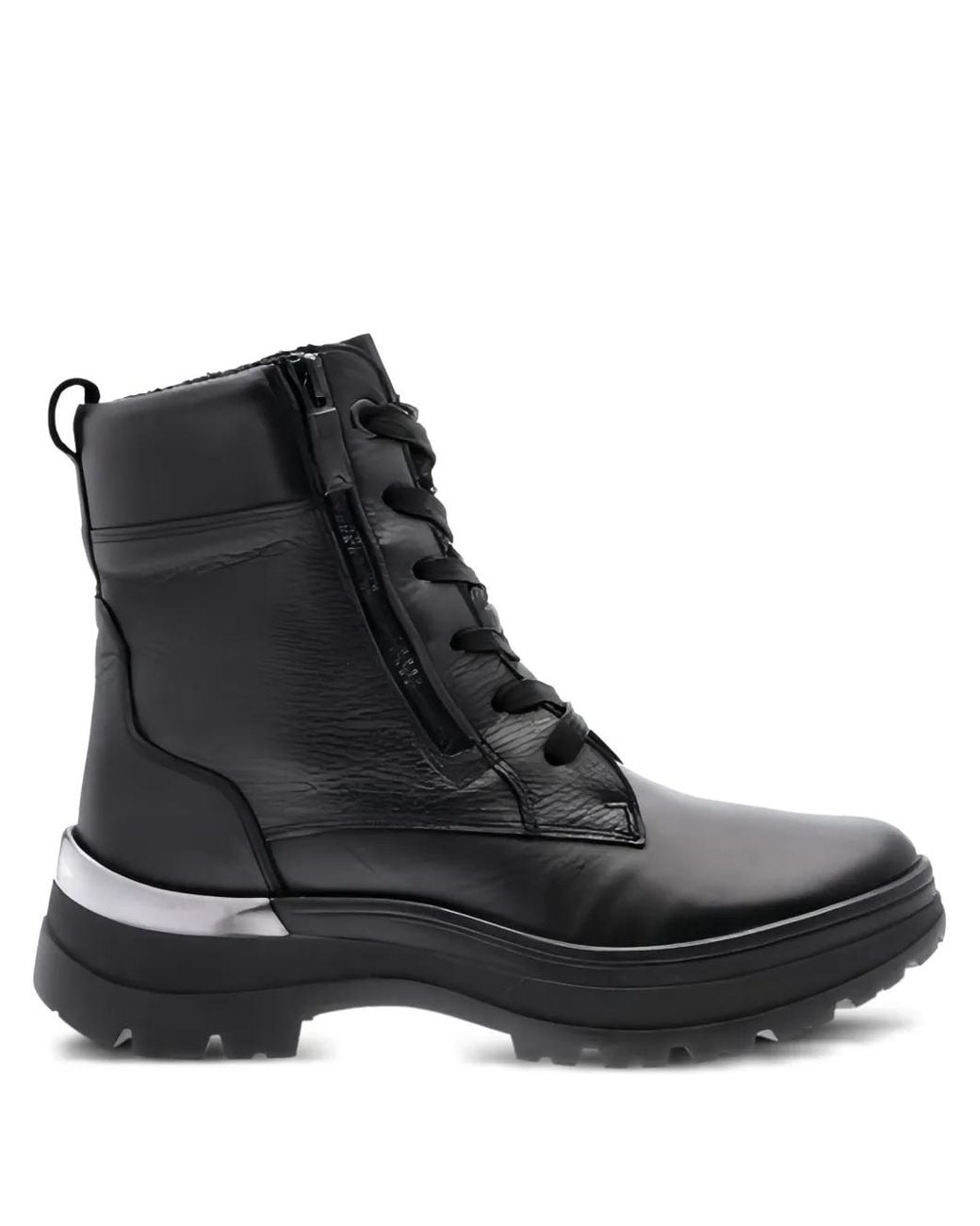 Ara Black Calais Lace-Up Combat Boots