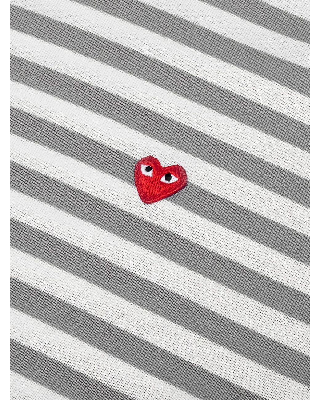 COMME DES GARÇONS PLAY Gray Striped Long-Sleeve T-Shirt