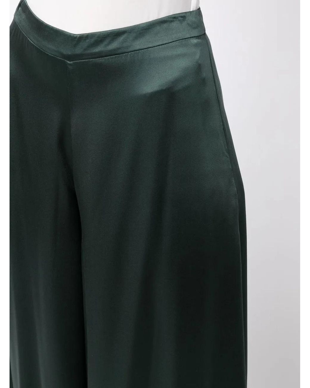 Voz Green Silk Palazzo Pants