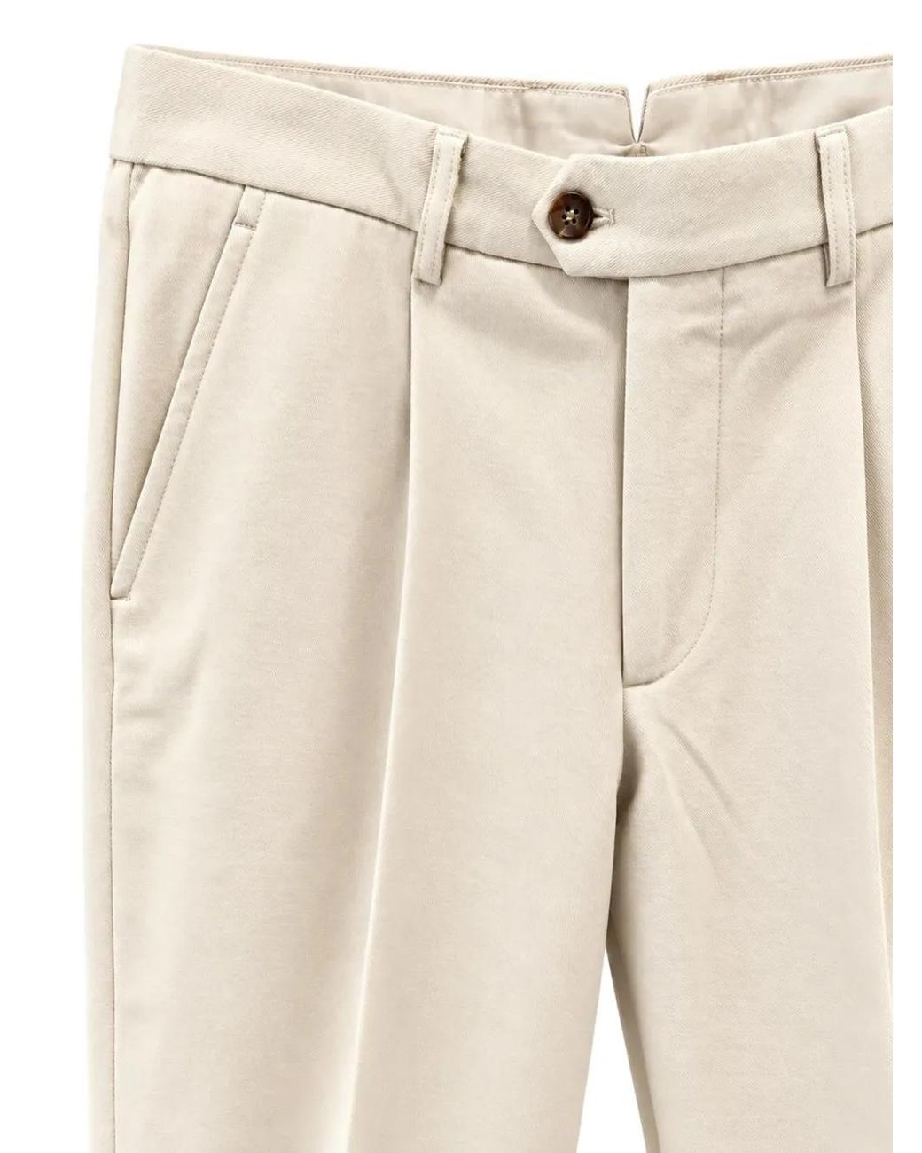 Devore Natural Incipit Pleated Trousers for men