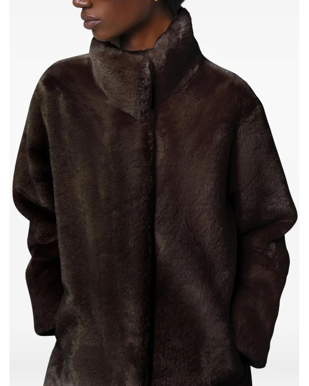 Apparis Purple Blair Funnel-Neck Coat