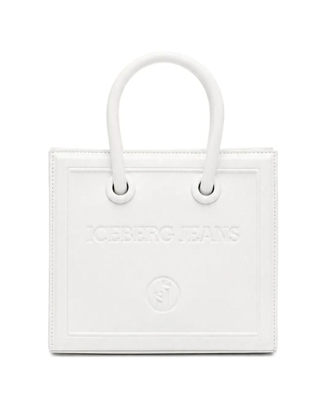 Iceberg White Sac À Main À Logo Embossé