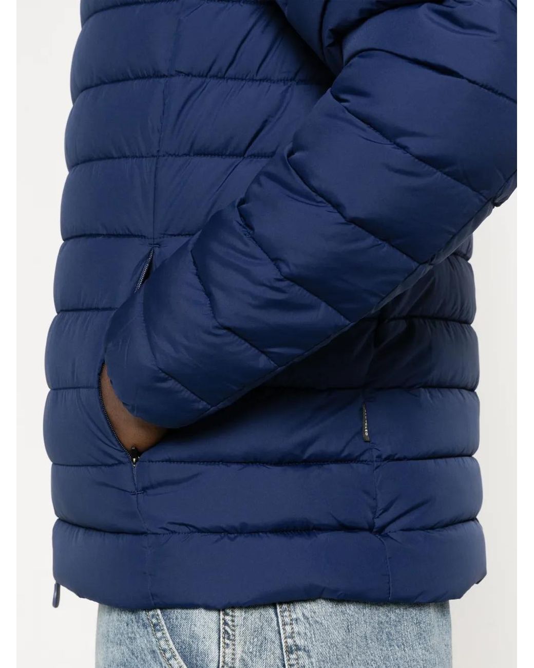 Save The Duck Blue Recycled Polyester Quilted Down Jacket for men