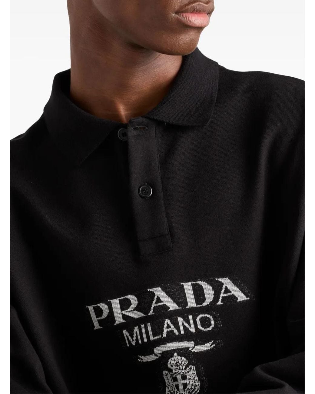 トップス prada black triangle logo polo shirt Prada Triangle-logo Cotton Polo Shirt in Black for Men | Lyst UK