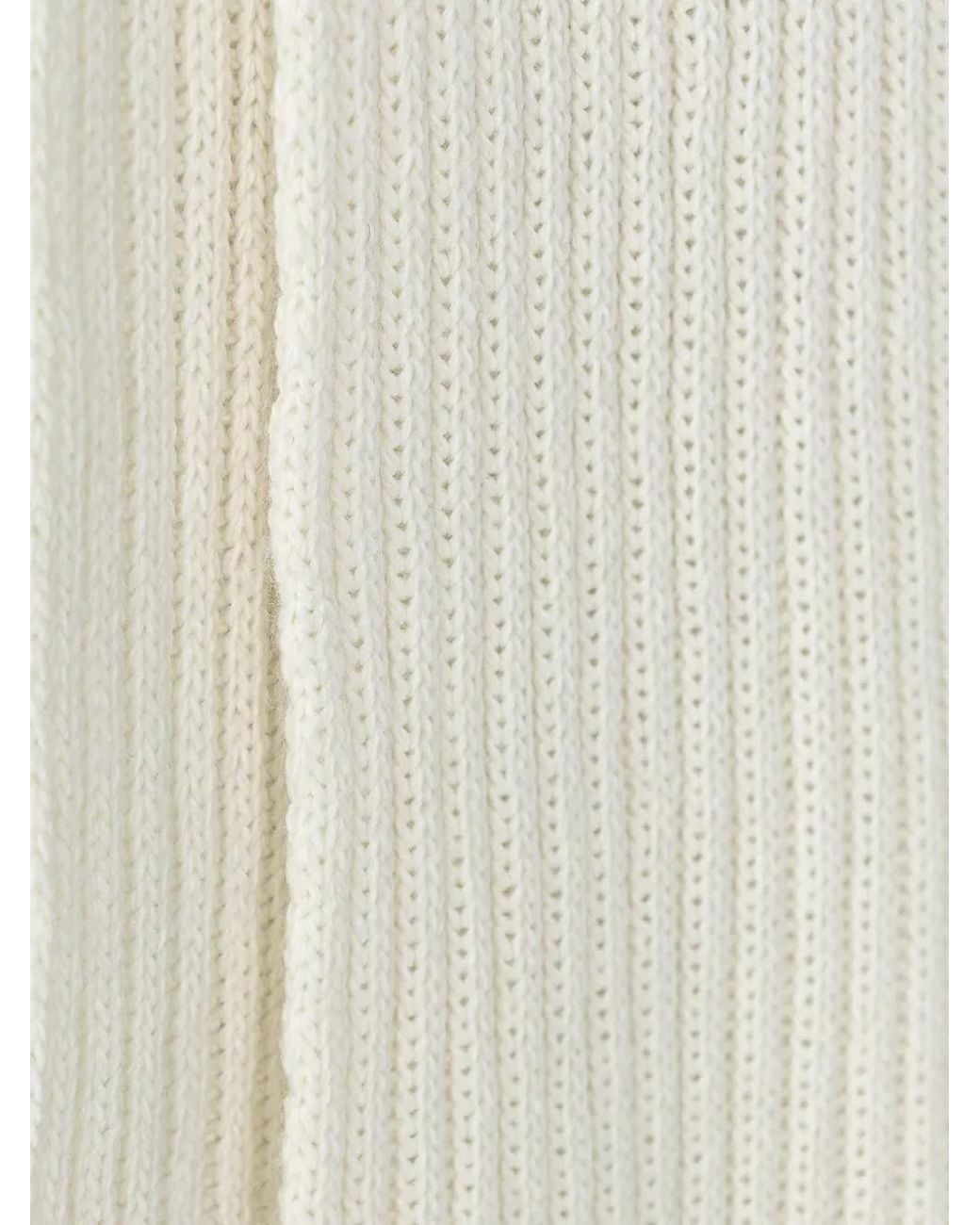 Karl Lagerfeld White Ribbed-Knit Beanie Hat And Scarf Set for men