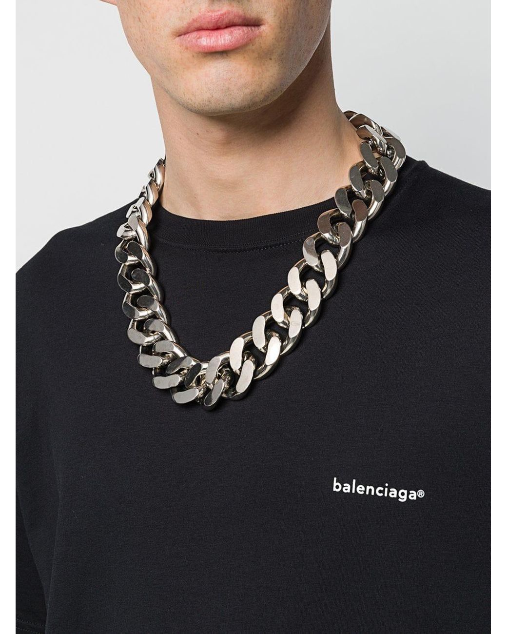 Balenciaga Thick Chain Necklace in Metallic for Men | Lyst Canada