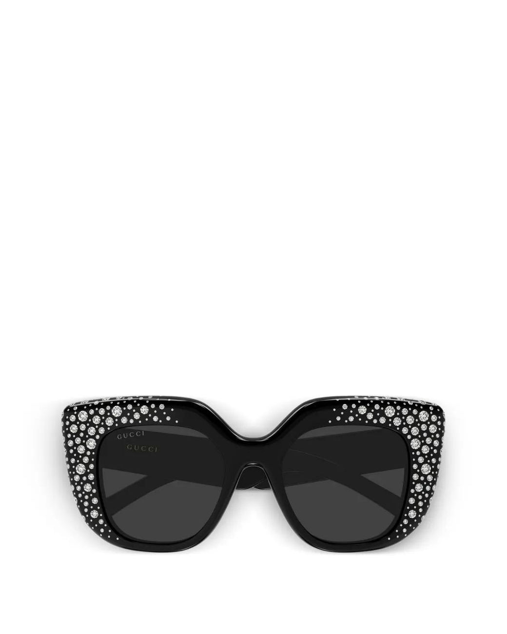 Gucci Black Crystal-Embellished Square-Frame Sunglasses