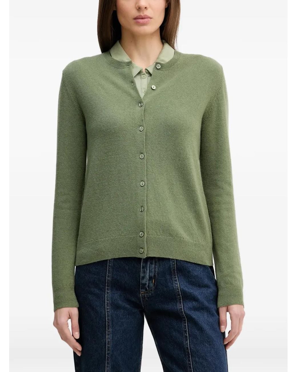 Benetton Green Buttoned Cardigan