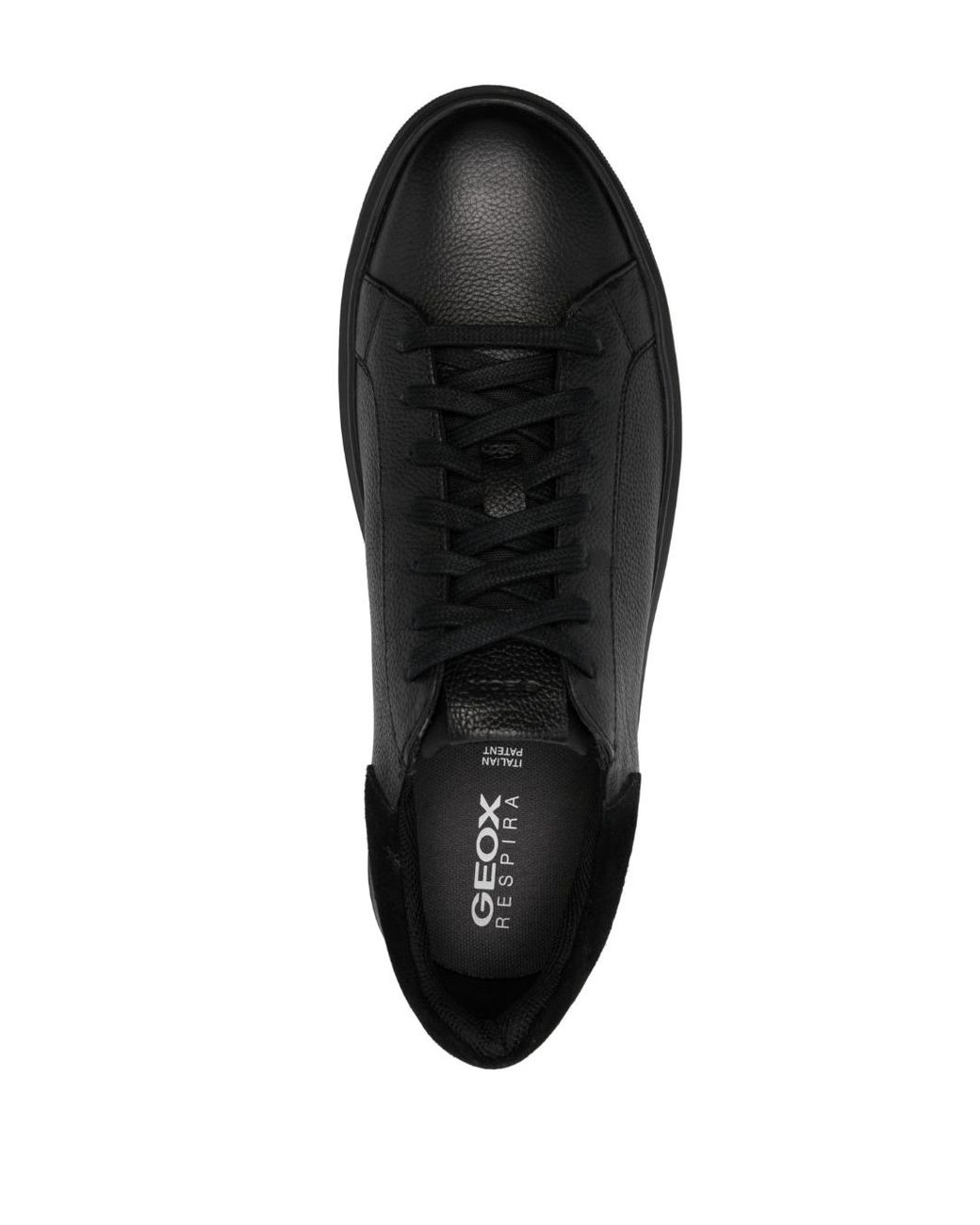 Geox Deiven Low-top Leather Sneakers in Black for Men | Lyst