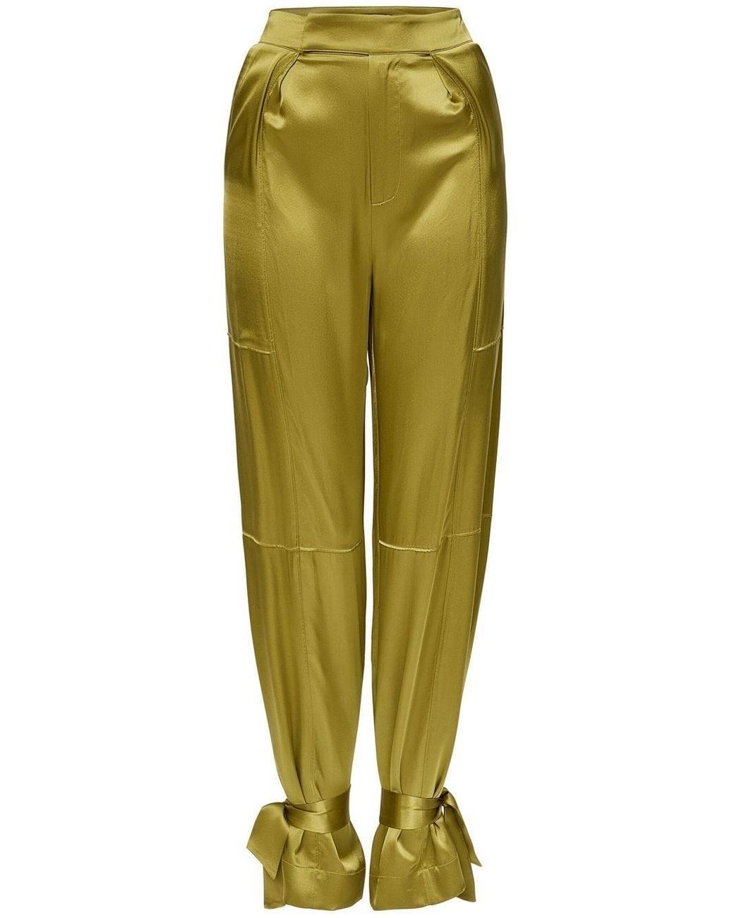 Nicholas Erato Silk Tiedcuff Trousers in Green Lyst