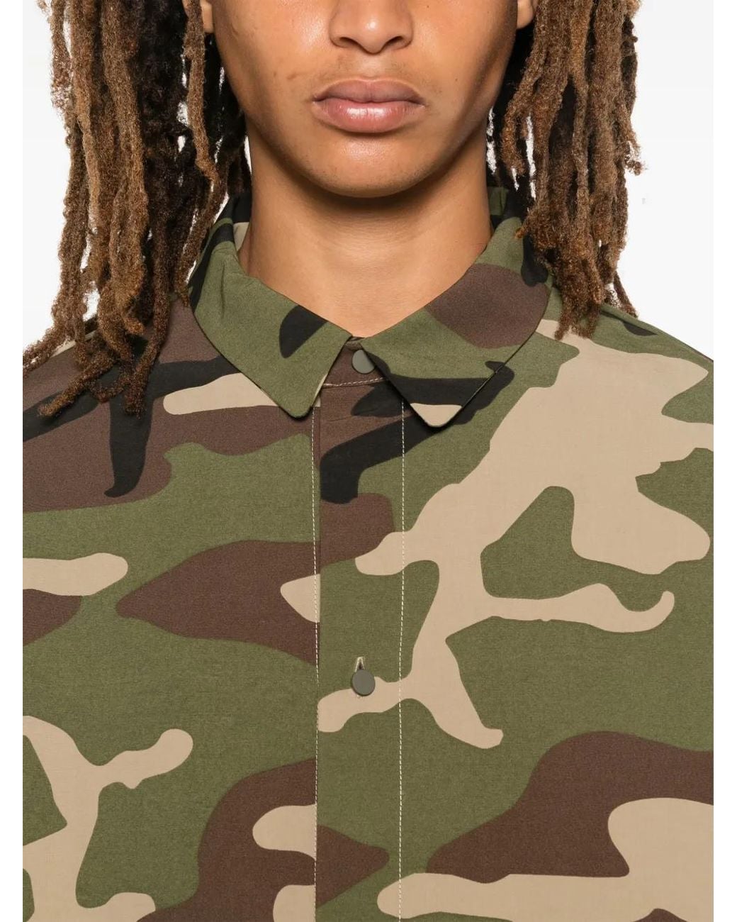 Fear Of God Green Camouflage Recycled Nylon Blend Shirt for men