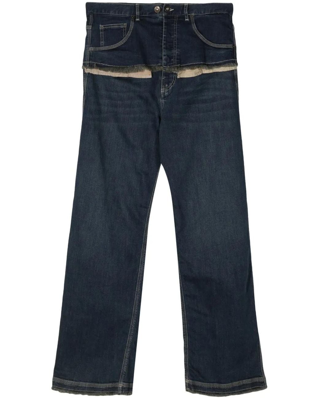 Act No1 Blue Mid-Rise Straight-Leg Jeans