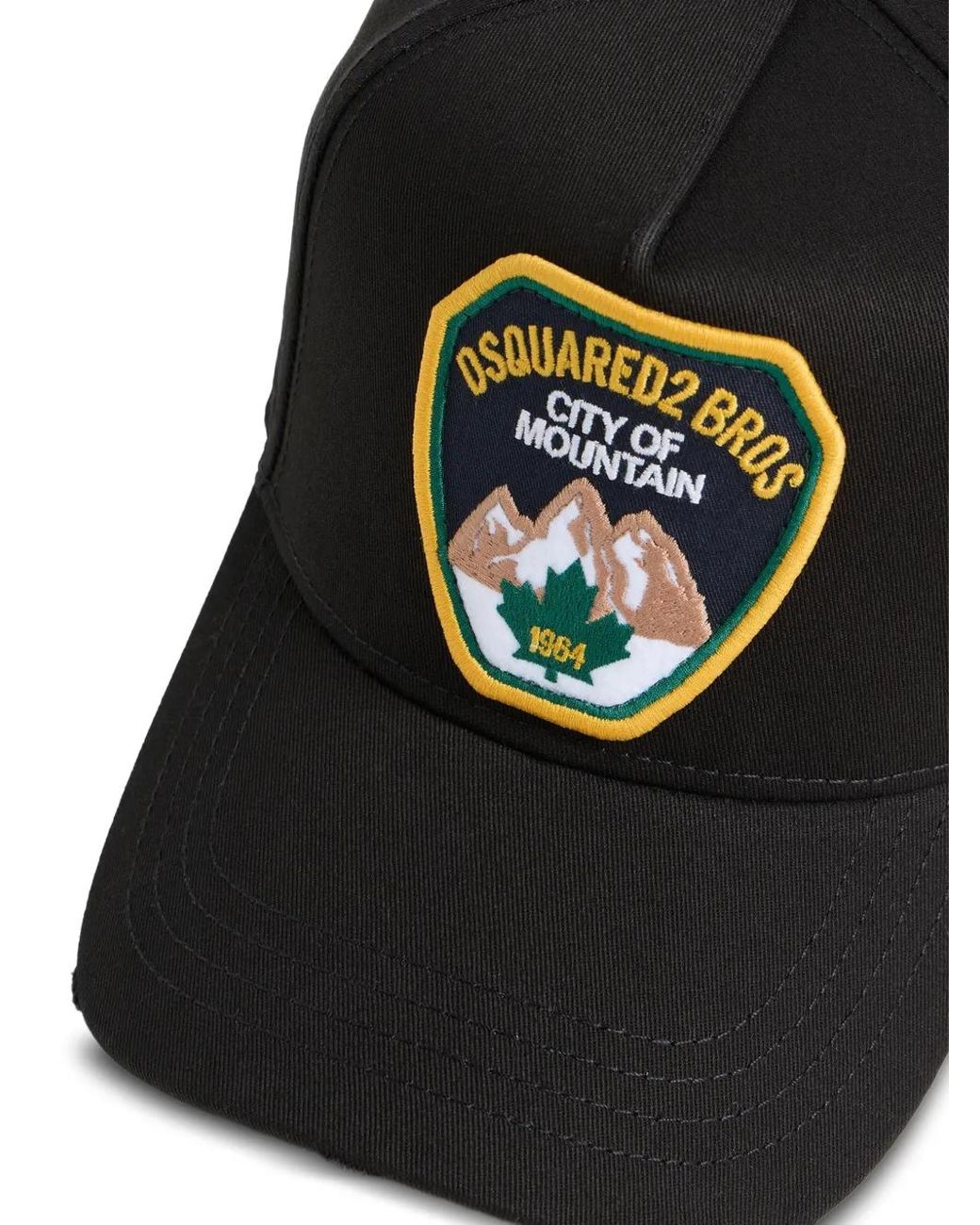DSquared² Black D2 Patch Cap for men