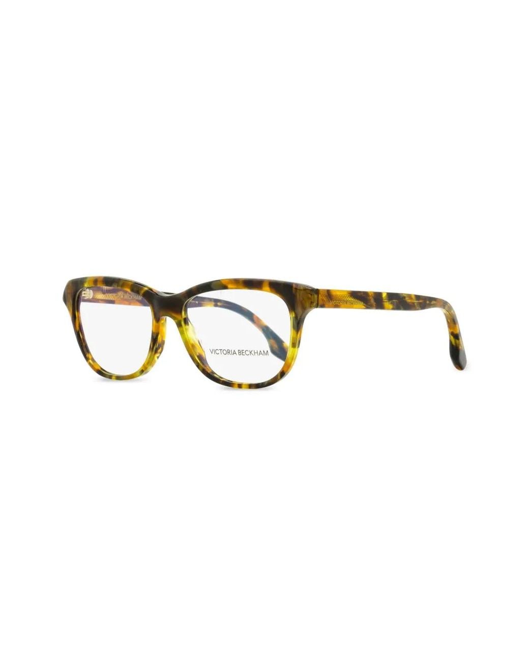 Victoria Beckham Brown Rectangle-Frame Glasses
