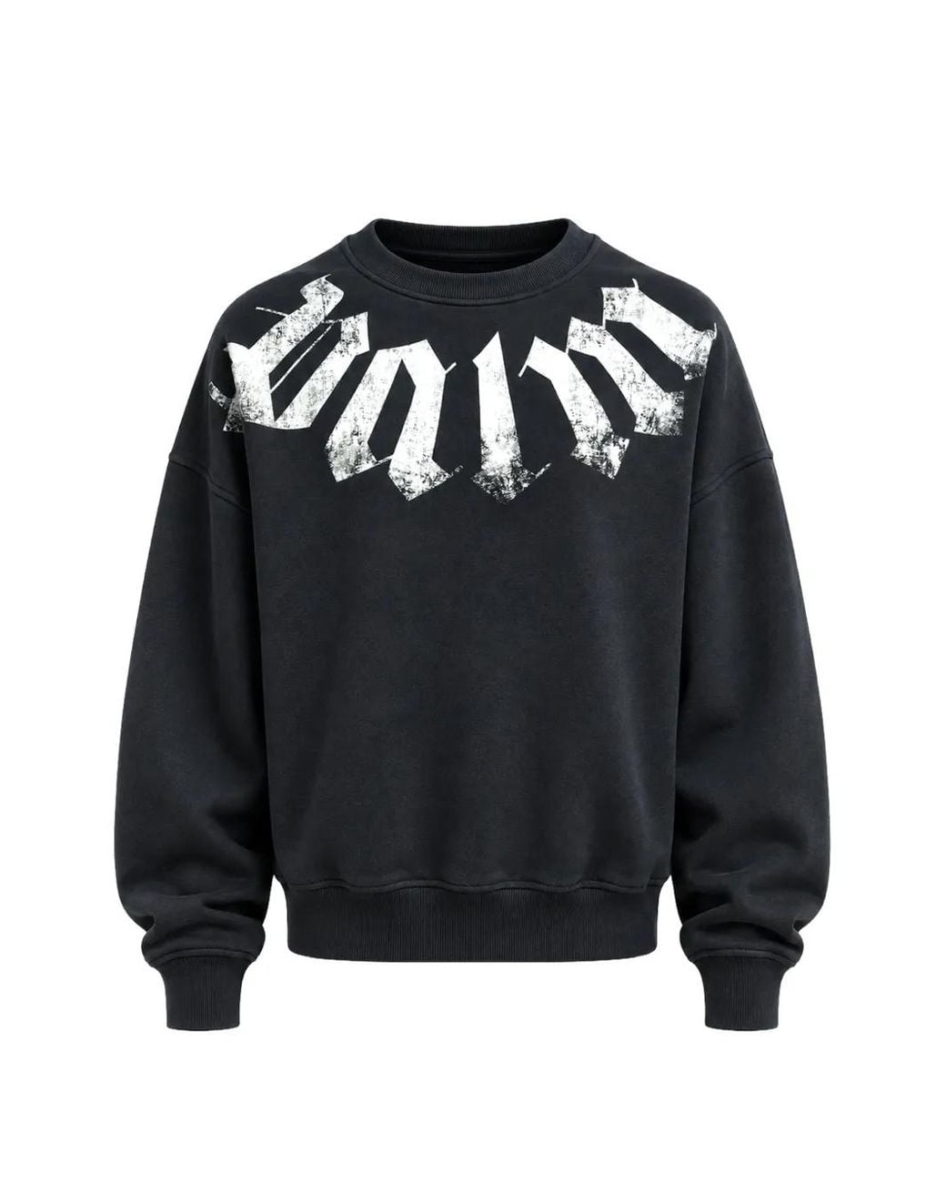 Palm Angels Black Big-Neck Logo Loose Sweatshirt for men