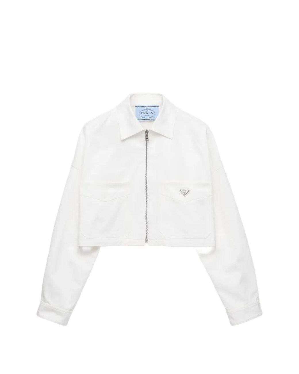 Prada Cropped Jack Met Logoplakkaat in het White