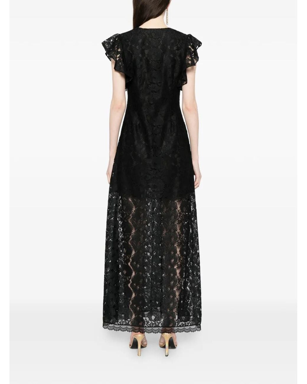 Cynthia Rowley Black Lace Midi Dress