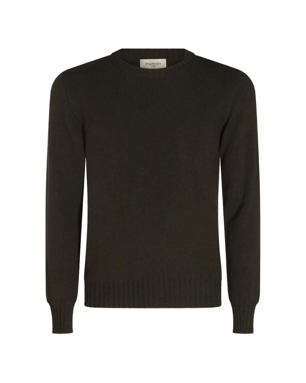 Piacenza Cashmere Black Ribbed-Knit Sweater for men