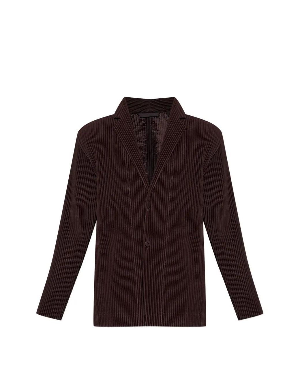 Homme Plissé Issey Miyake Purple Pleated Notch-Lapel Jacket for men