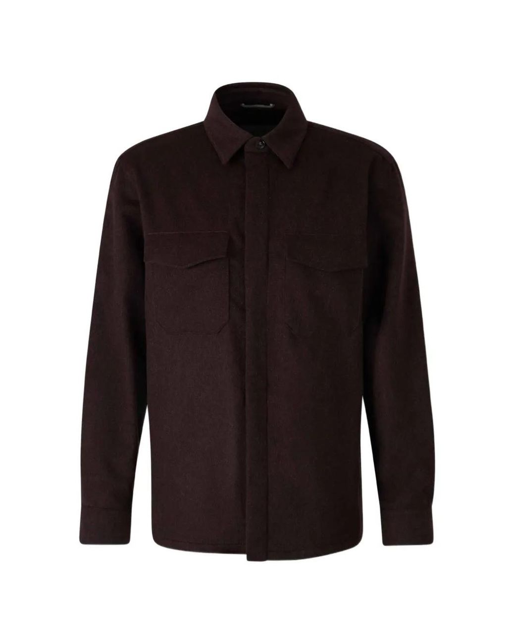 Canali Black Button-Up Shirt Jacket for men