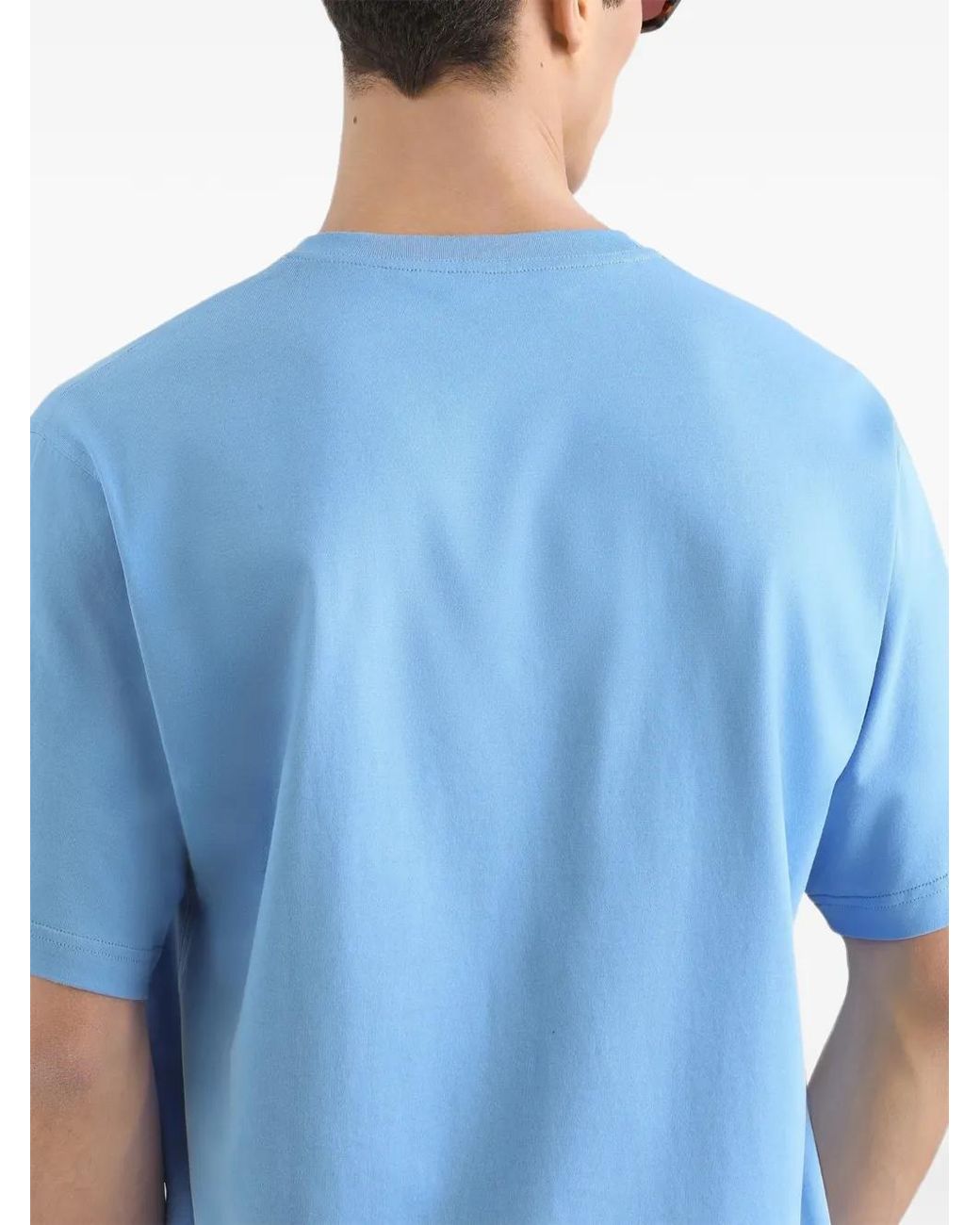 Dolce & Gabbana Blue Cotton T-Shirt With Logo for men