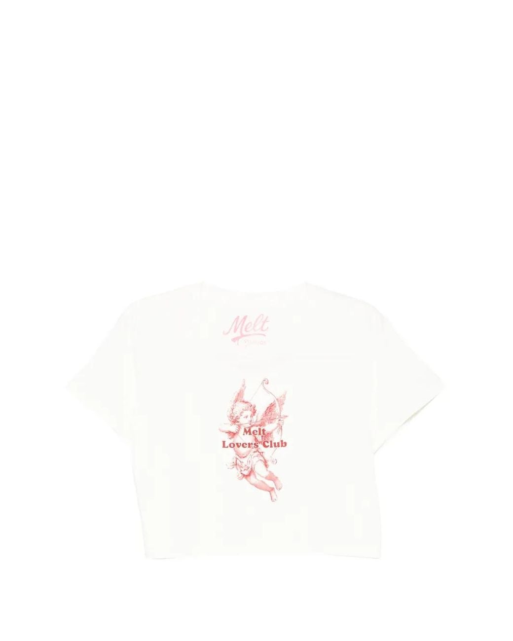 Melt White T-Shirt Crop À Imprimé Graphique