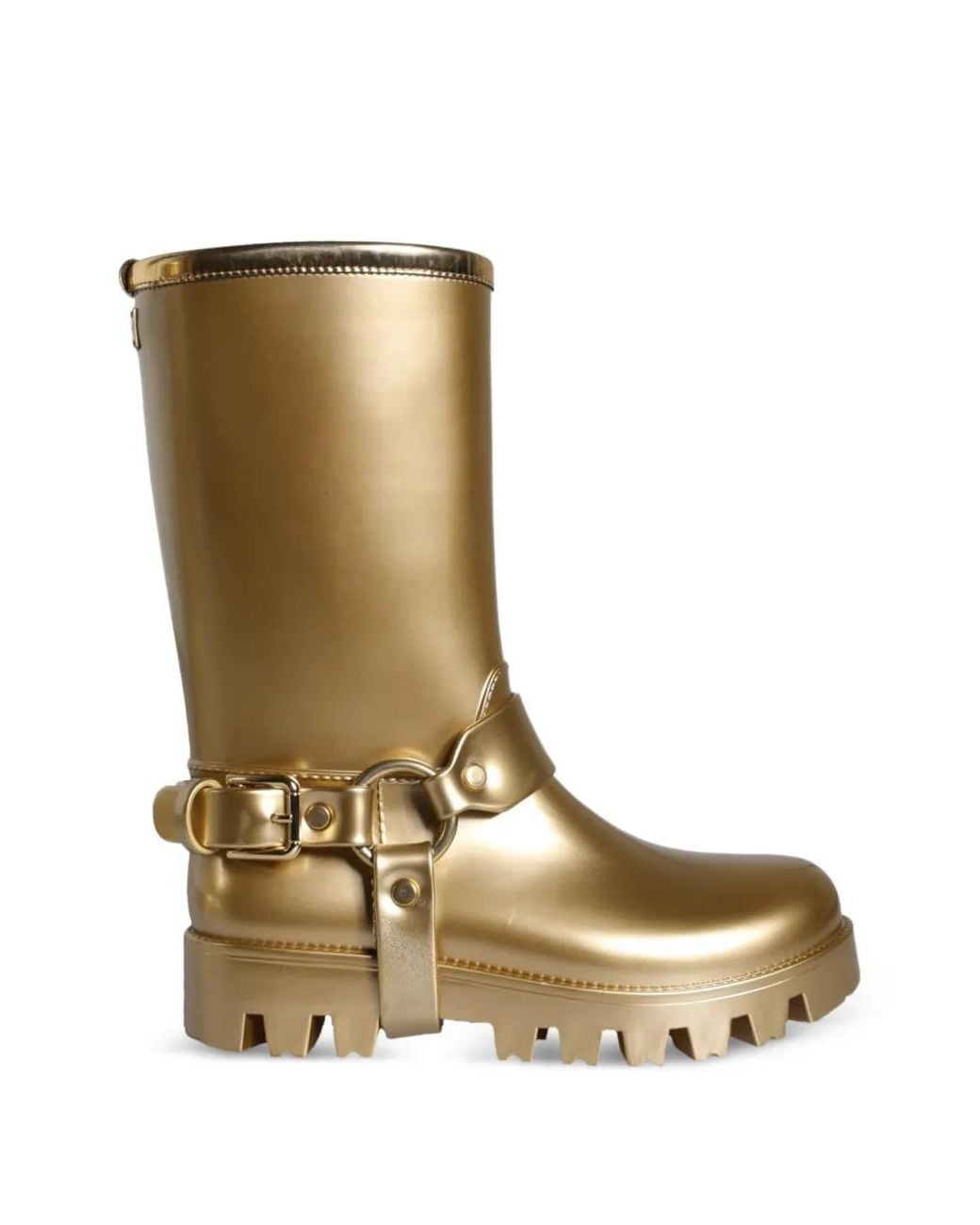 Dolce & Gabbana Metallic Buckle-Detail Rain Boots