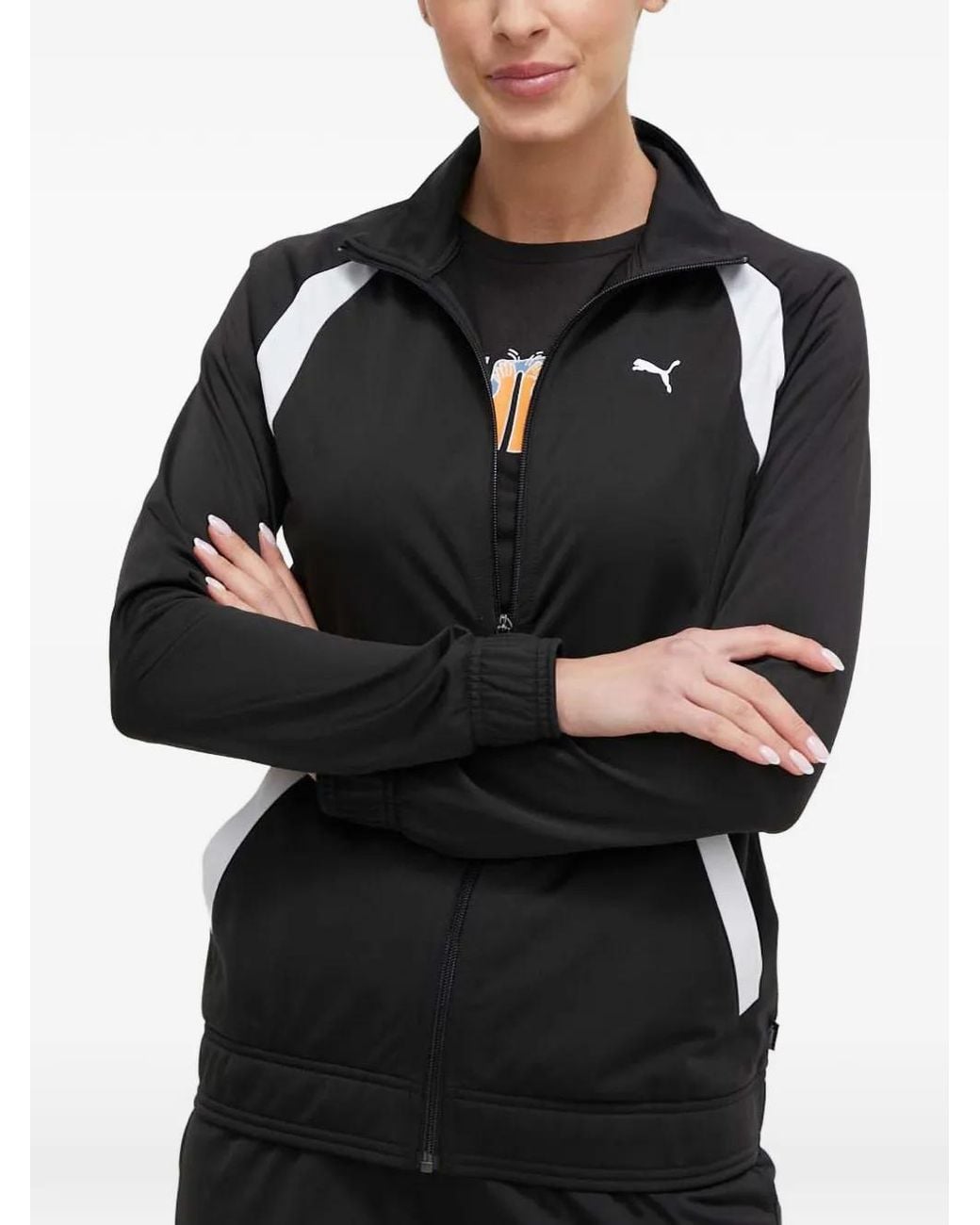PUMA Black Logo-Detail Tracksuit