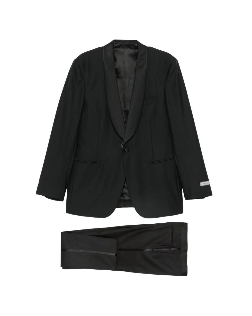 Canali Black Shawl-Lapel Suit for men