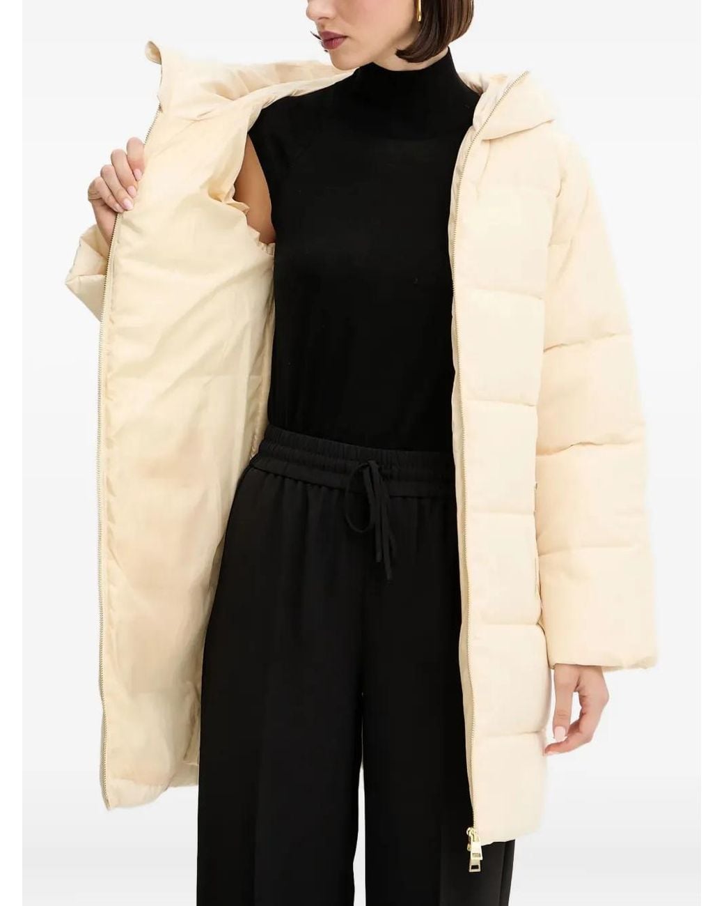 Silvian Heach Natural Hooded Zip Coat