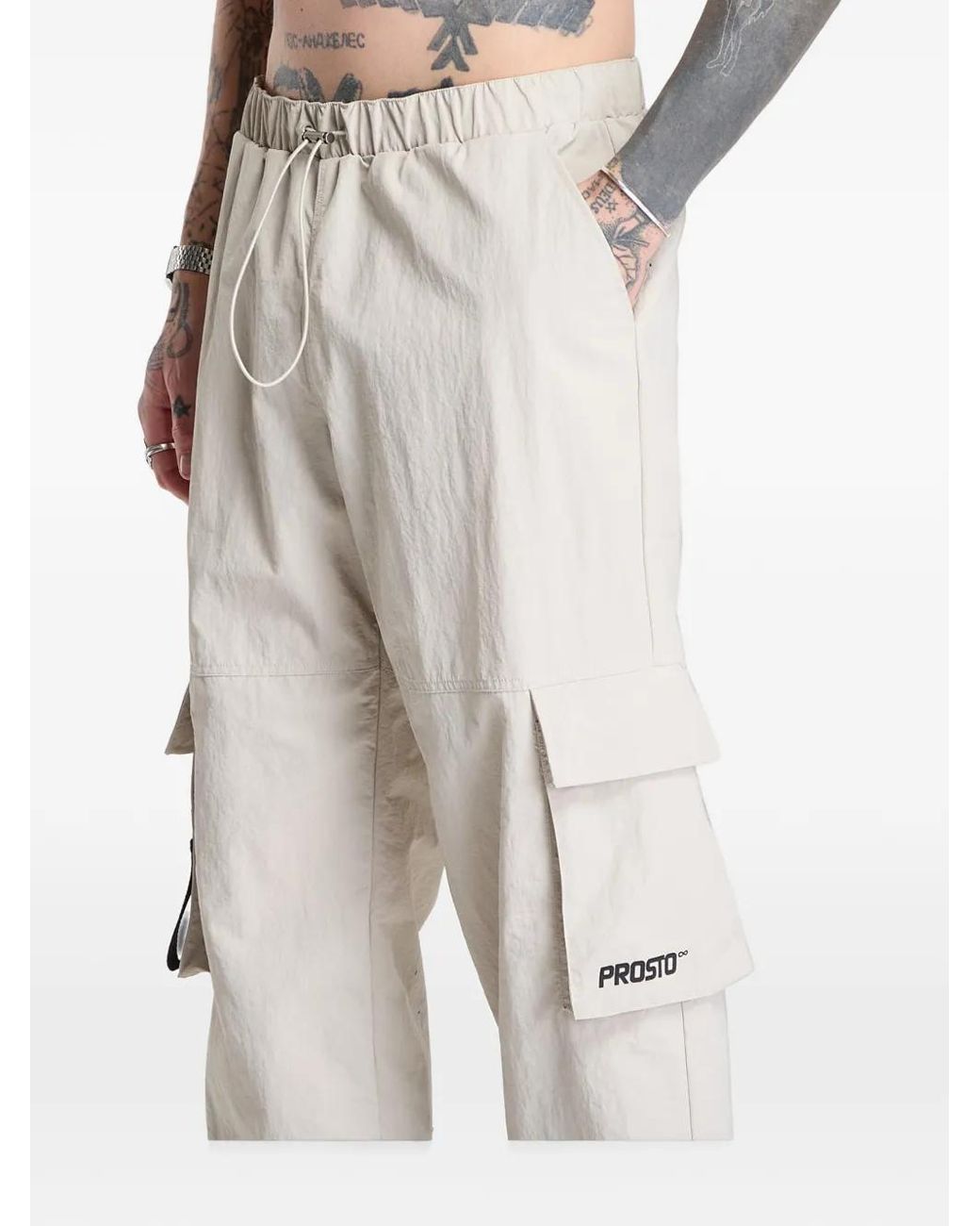 Prosto. White Maciek Cargo Pants for men