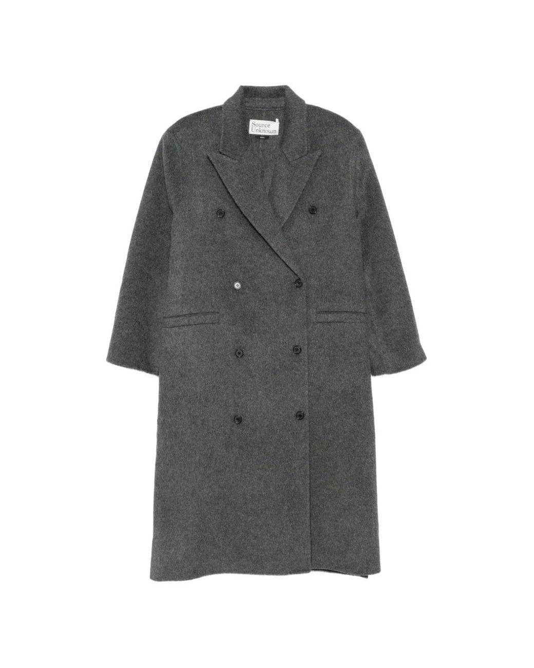 Source Unknown Gray Hutton Double-Breasted Coat