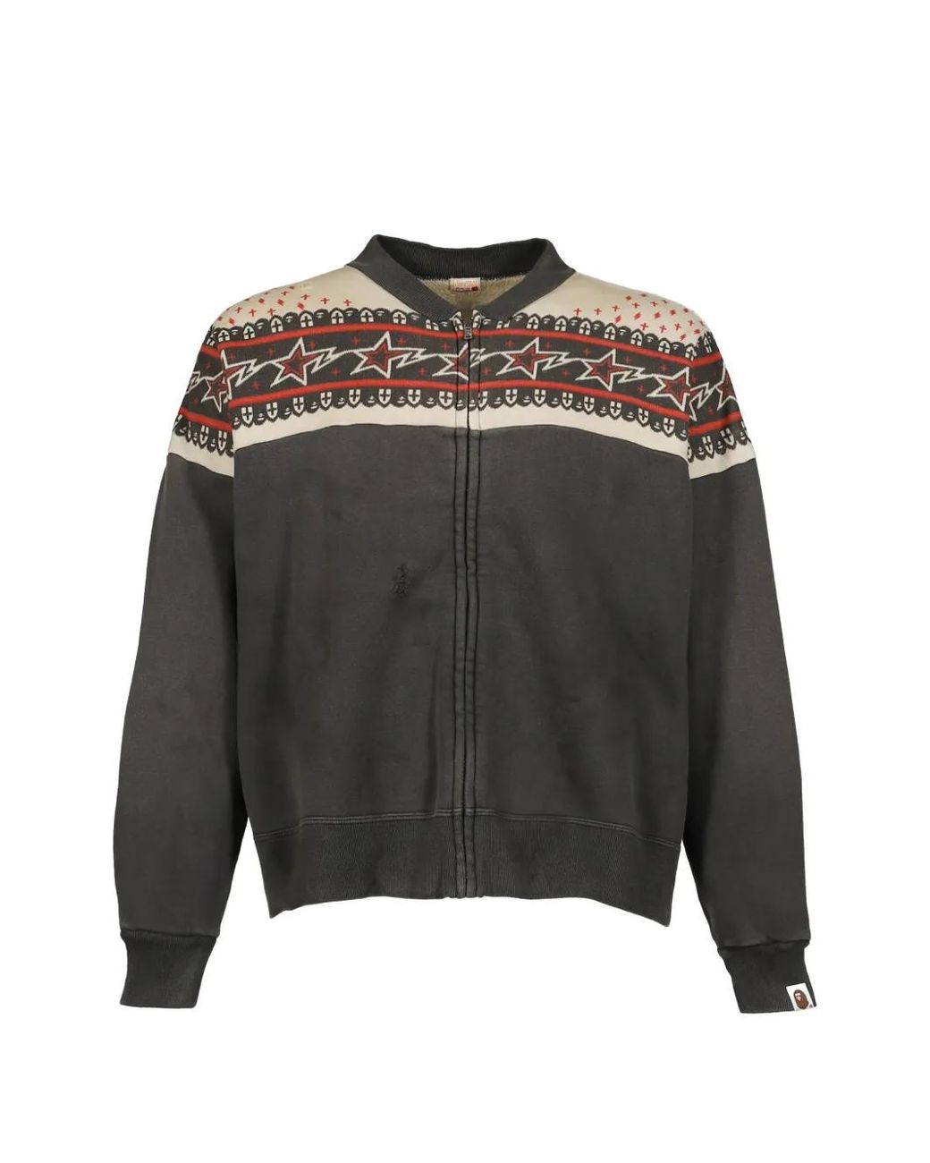 SAINT Mxxxxxx Gray Zip Patterned Jacket for men