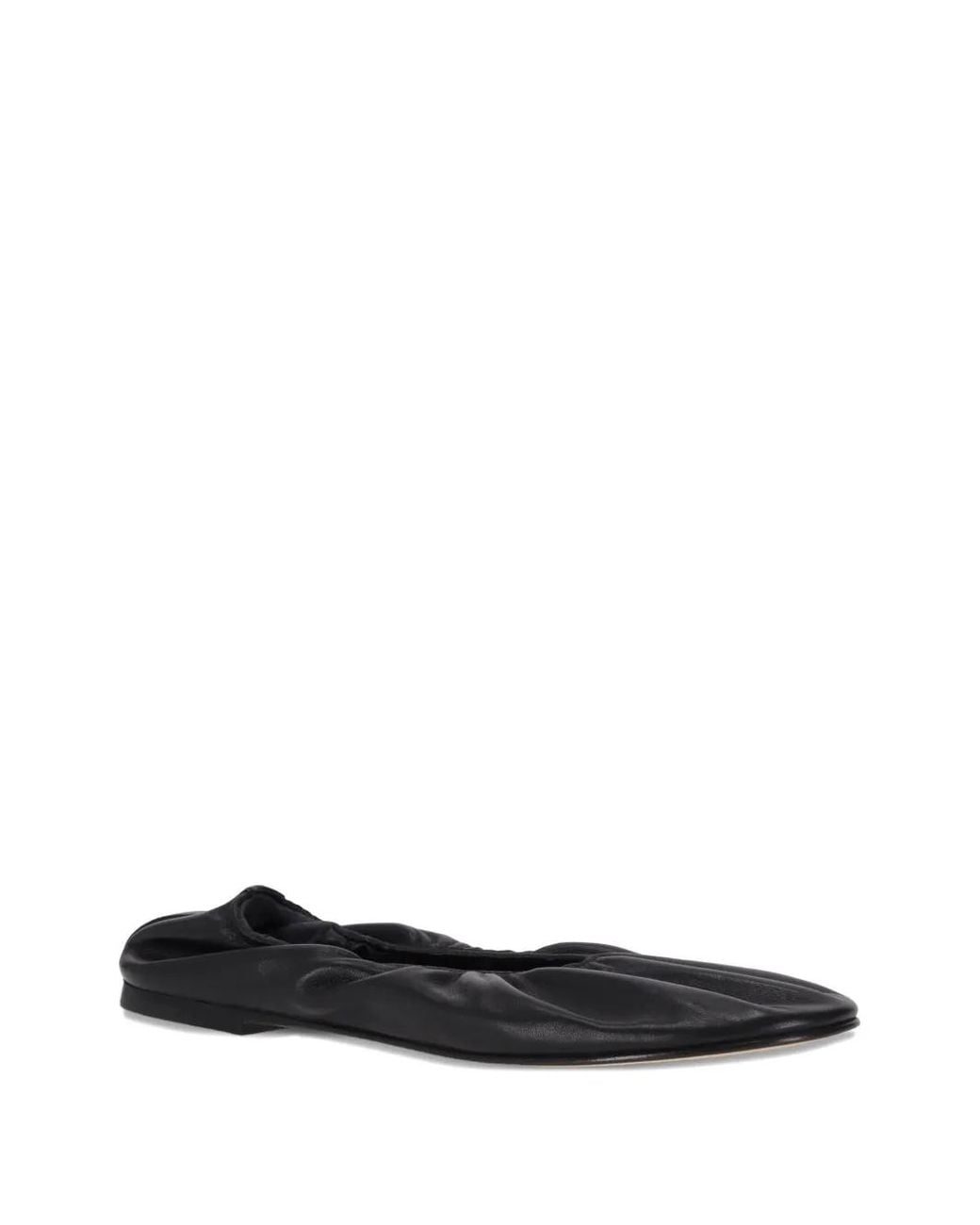 Dear Frances White Scrunch-Effect Ballet Flats