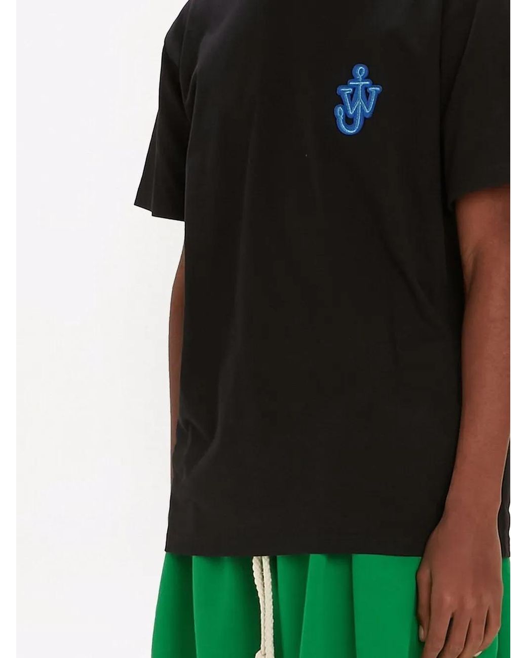 J.W. Anderson Black Anchor Logo-patch T-shirt for men