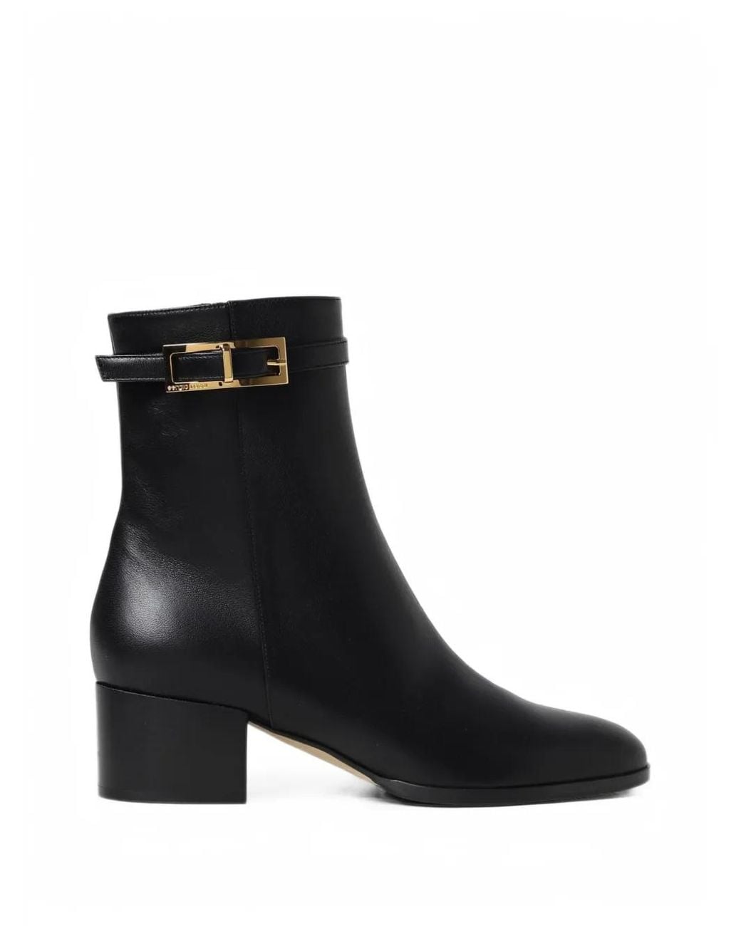 Sergio Rossi Black Seventy Buckle-Fastening Leather Ankle Boots