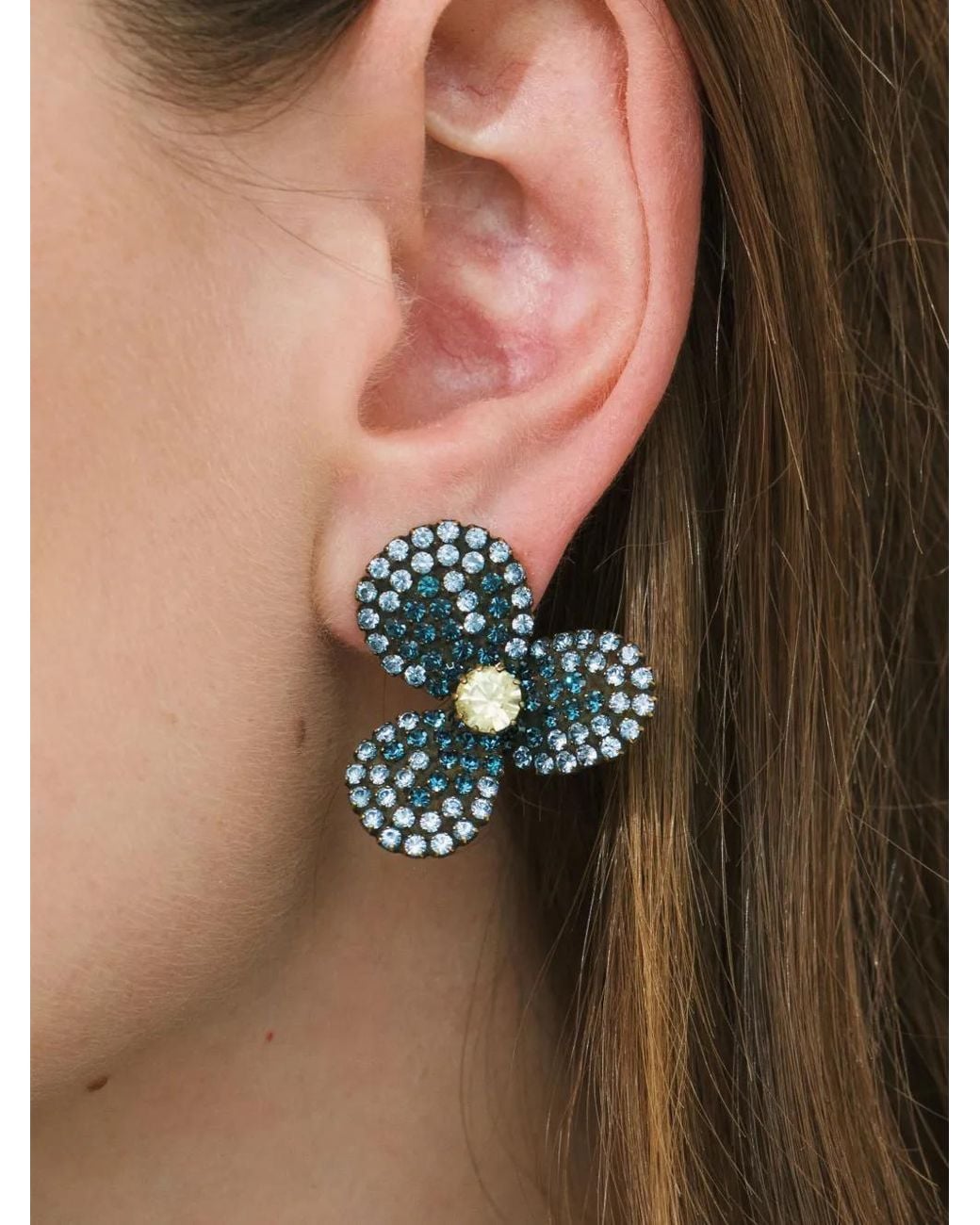 Jennifer Behr Brown Boucles D'Oreilles Isabelle À Fleurs