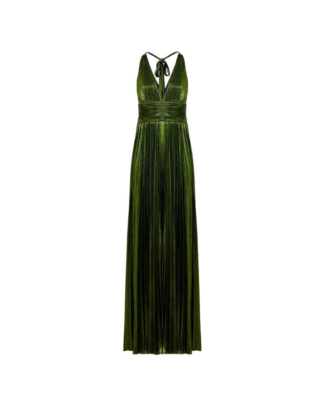 retroféte Green Perindo Pleated Maxi Dress