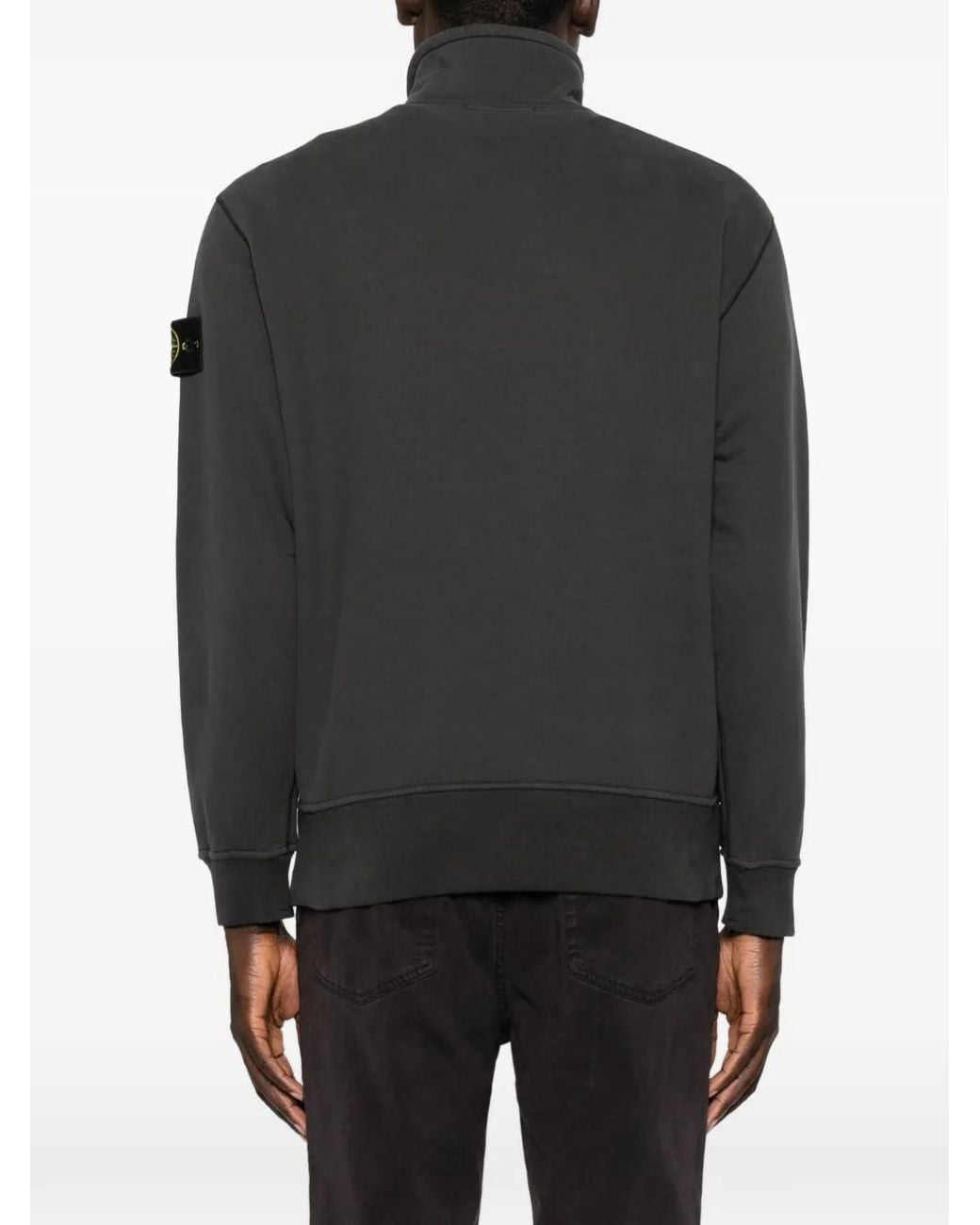 Stone Island Black 6100021 Comfort-Fit Half-Zip Sweatshirt With Stand Collar for men