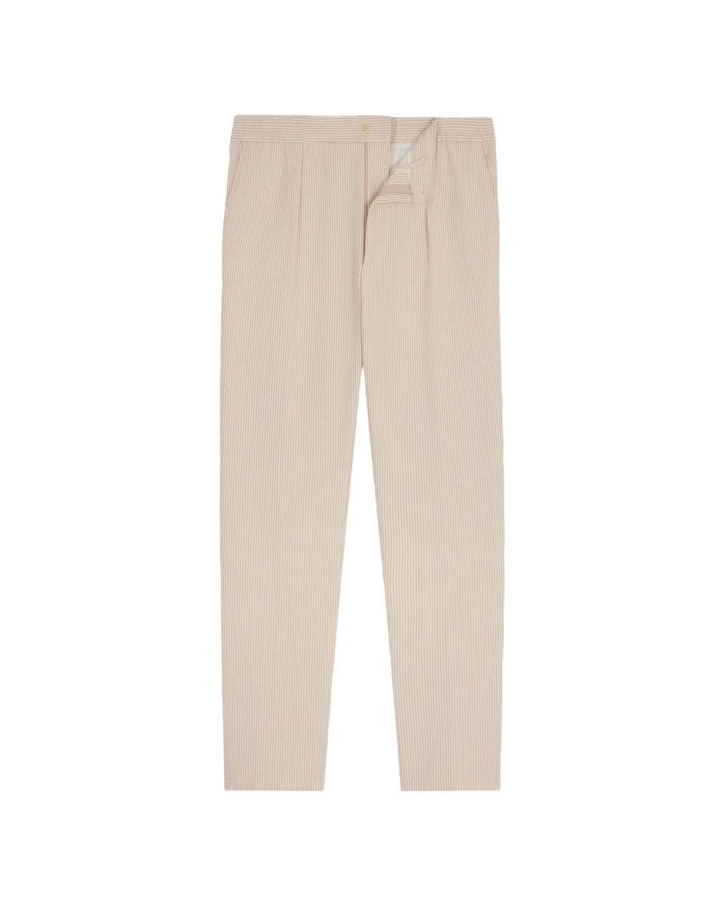 Fursac Gestreepte Broek in het White voor heren