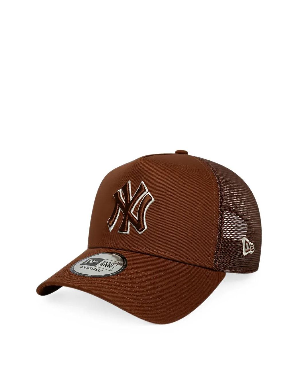 KTZ Brown Casquette Trucker Outline E-Frame Ny Yankees À Logo Brodé for men