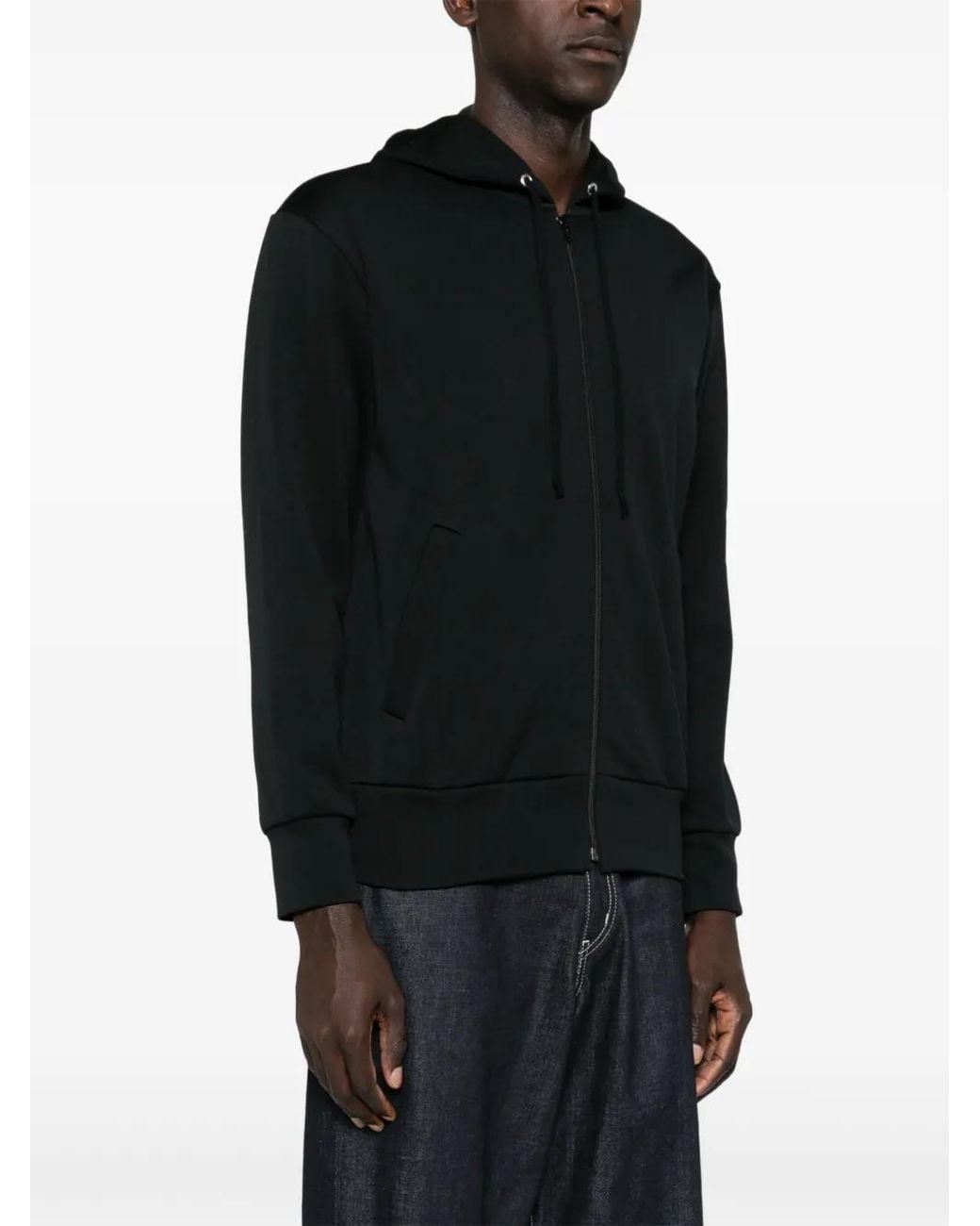 COMME DES GARÇONS PLAY Black Signature Heart-Patch Zip Hoodie