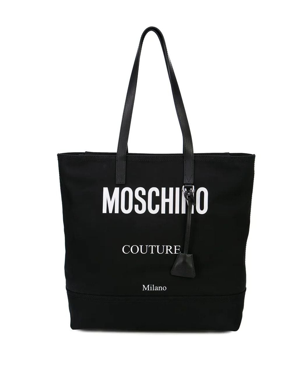 Moschino Black Contrast Logo Tote Bag for men