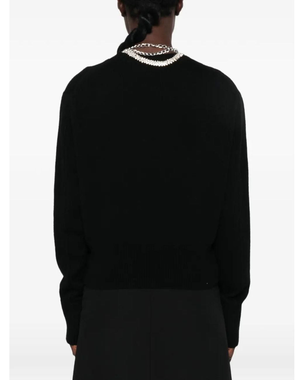 Circus Hotel Black Chain-Embellished Sweater