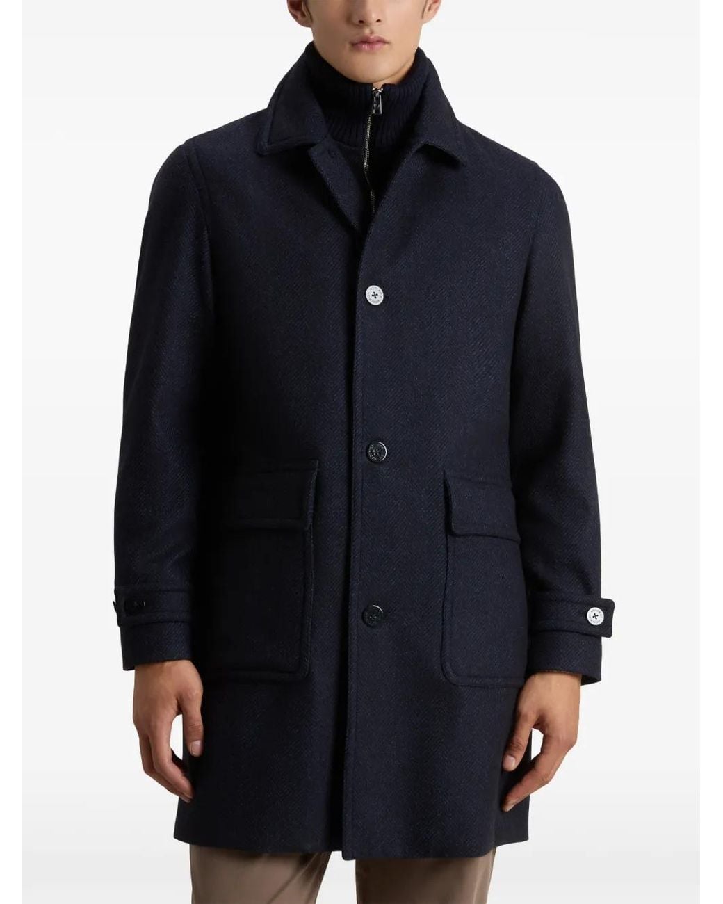 Abrigo Con Motivo De Espiga Woolrich de hombre de color Blue