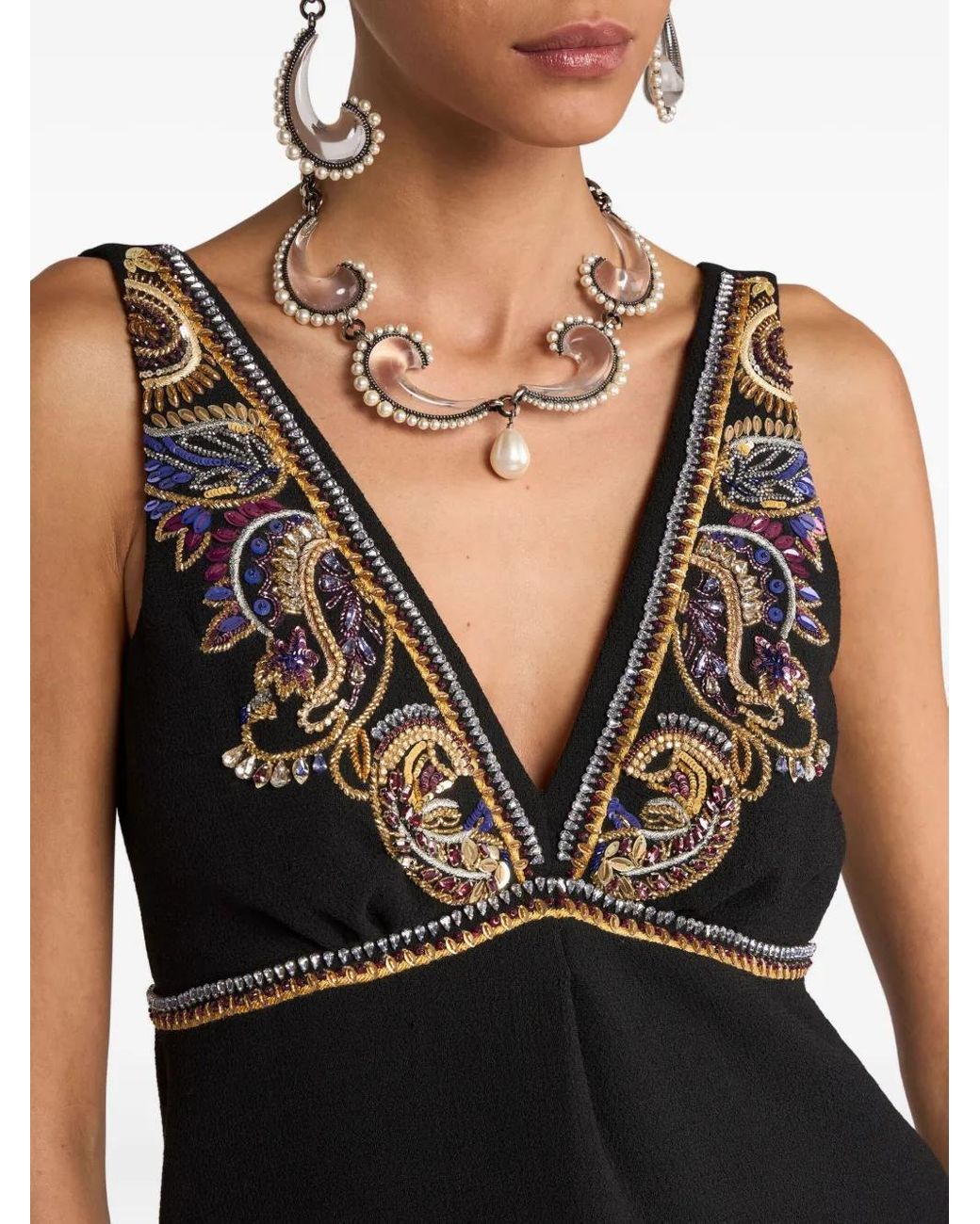 Etro Mouwloze Mini-Jurk in het Black